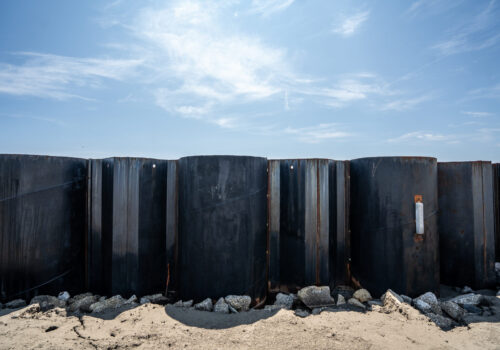 Einsatz eines Kombiwand-Systems von Hoesch Spundwand im Wasserbau.