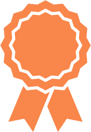 Orangenfarbenes Symbol für Zertifikate